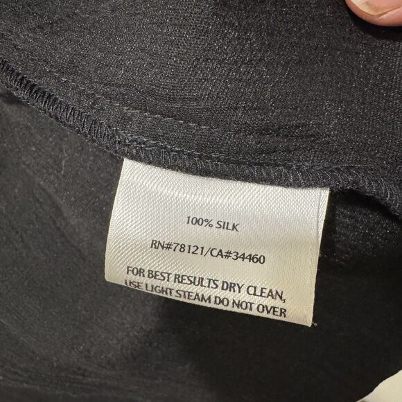 Eileen Fisher Crushed Silk Stand Collar Long Sleeve Open-Front Jacket Size M - Picture 5 of 8